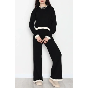 Fırfır Detay Triko Takım Siyah - 2053.1247.