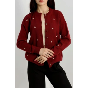 Fiyonk Detaylı Hırka Bordolatte - 3221.1577.