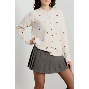 Fiyonk Detaylı Hırka Lattebordo - 3221.1577.