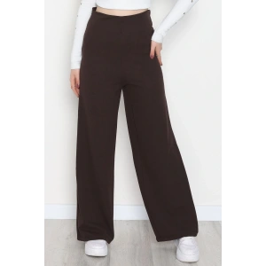 Full Likra İthal Krep Yandan Fermuarlı Pantolon Kahve - 90161.1837.