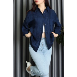 Geniş Çizgili Buklet Oversize Gömlek Laci - 70995.1934.