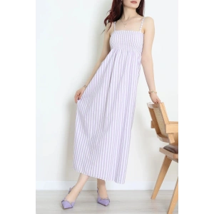 Gipeli Çizgili Elbise Lila - 41855.1723.