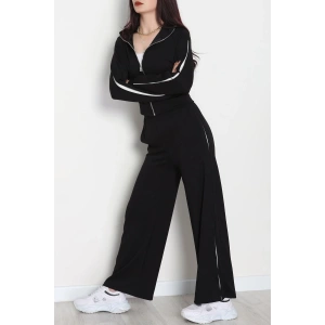 Gizli Şerit Modal Kumaş Takım Siyah - 4134.1247.