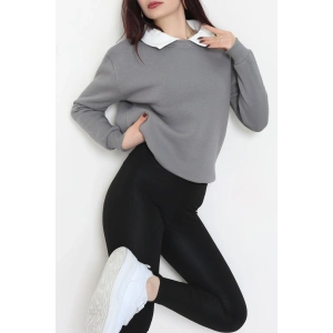 Gömlek Yaka 3 İplik Sweat Antrasit - 21985.200.