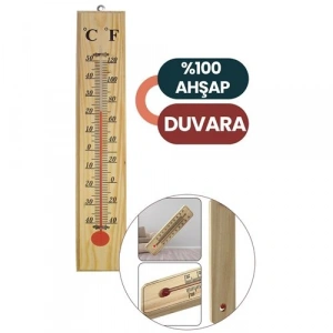 HSNET  Malmsey Ahşap Duvar Termometre