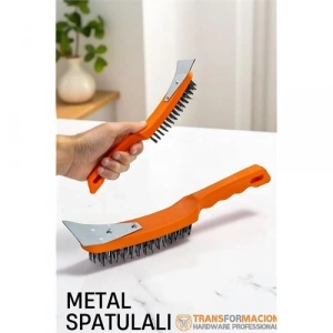 HSNET Metal Spatulalı Tel Fırça  - Kazıma Fırçası