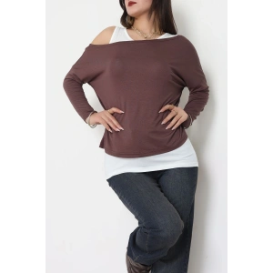 İçli Dışlı İkili Viskon Bluz Kahve - 70827.1095.