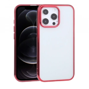 iPhone 13 Pro Max 6.7inç  Lazer Kaplama Renkli Kenar Şeffaf Kılıf-(1903)