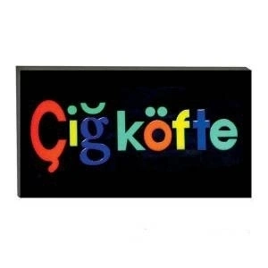 Işıklı Tak Çalıştır Hazır Tabela Çiğ Köfte