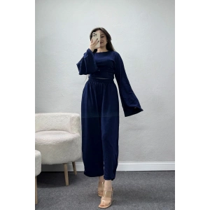 İspanyol Kol Paçası Dikişli Takım Lacivert - 155.2153.