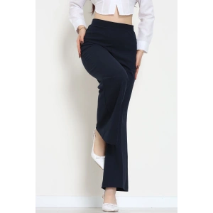 İthal Scuba Krep Likralı Yandan Fermuarlı Pantolon Lacivert - 51233.1397.