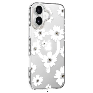 Joko Apple iPhone 16 Floral Magsafe Kapak - Beyaz