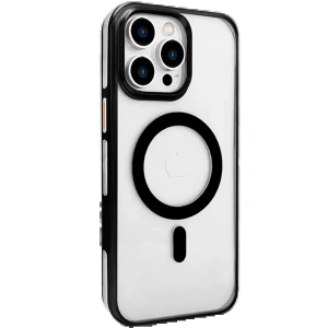 Joko iPhone 15 Pro Gleam PC Sert Magsafe Kılıf - Şeffaf-Siyah