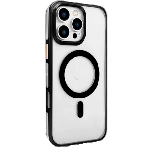 Joko iPhone 16 Pro Max Gleam PC Sert Magsafe Kılıf - Şeffaf-Siyah