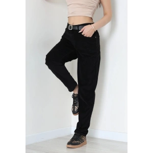 Kadife Conic Fit Pantolon Siyah - 2435766.1968.