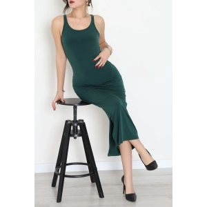 Kalın Askılı Sandy Elbise Zümrüt - 70833.1949.