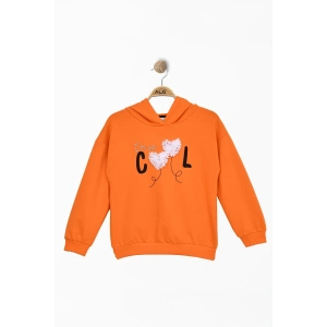 Kalp Desenli 3-7 Yaş 2 İp Sweatshirt Turuncu - 625530.1576.