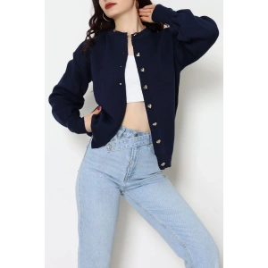 Kalp Düğmeli Hırka Lacivert - 3256.1577.