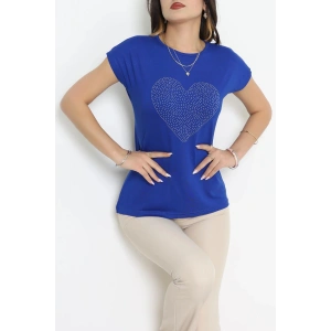 Kalp İşlemeli Bluz Saks - 44005.599.