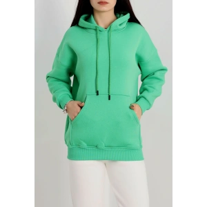 Kanguru Cepli Kapşonlu Sweat Açıkyeşil - 20960.1878.
