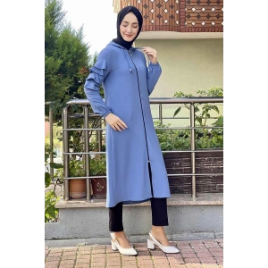 Kapişonlu Kap İndigo