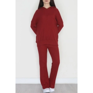 Kapşonlu İnterlok Kumaş İkili Takım Bordo - 42636.1567.