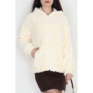 Kapşonlu Jakar Mont Ekru - 4116.1247.