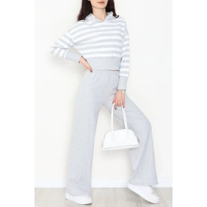 Kapşonlu Raporlu İnterlok İkili Takım Gribeyaz - 42742.1567.