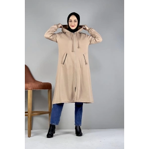 Kapşonlu Tesettür Kap Vizon