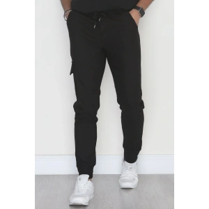 Kargo Cepli Ottoman Kumaş Erkek Eşofman Altı Siyah - 42653.1937.