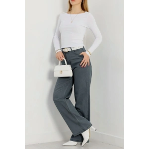 Kayık Yaka Ribana Basic Body Beyaz - 21897.200.