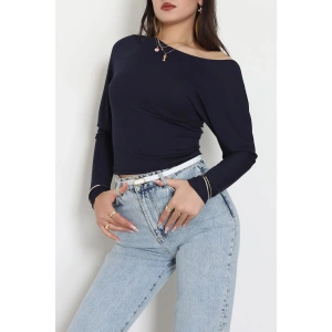 Kayık Yaka Viskon Body Lacivert - 42777.599.