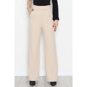 Kemer Cırtlı Krep Pantolon Bej - 20255.1865.