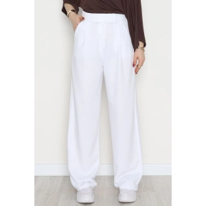 Kemer Cırtlı Krep Pantolon Beyaz - 20255.1865.