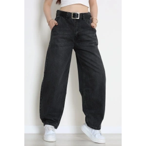 Kemerli Baggy Kot Pantolon Füme - 3171002.1968.
