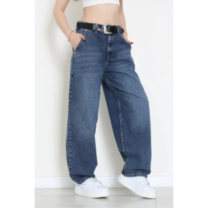 Kemerli Baggy Kot Pantolon Mavi - 3167015.1968.