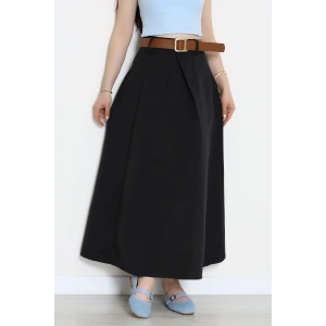Kemerli Pileli Etek Siyah - 44019.683.