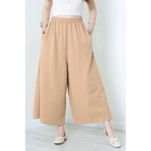 Keten Görünümlü Etek Pantolon Camel - 80872.147.