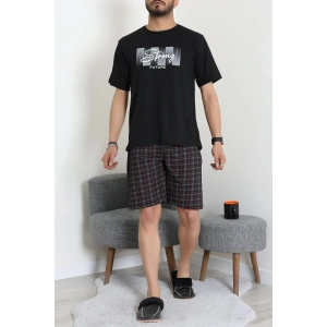 Kısa Kollu Süprem Erkek Şortlu Pijama Takımı Siyah - 70945.1961.