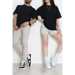 Kompak Penye Ünisex Baskısız Oversize Tişört Laci - 55045.1872.