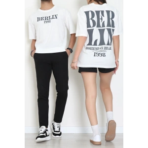 Kompakt Penye Unisex Tişört Ekrubej - 55064.1872.