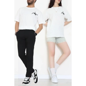 Kompakt Penye Unisex Tişört Ekrusiyah - 55064.1872.