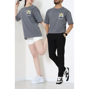 Kompakt Penye Unisex Tişört Gribeyaz - 55064.1872.