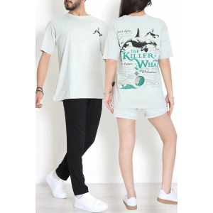 Kompakt Penye Unisex Tişört Mintsiyah - 55064.1872.