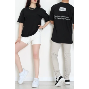 Kompakt Penye Unisex Tişört Siyah - 55064.1872.