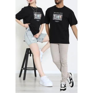 Kompakt Penye Unisex Tişört Siyahkahve - 55064.1872.