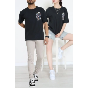 Kompakt Penye Unisex Tişört Siyahsarı1 - 55064.1872.