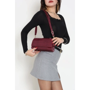 Kroko Kol Çantası Bordo - 3006.1853.