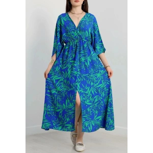 Kruvaze Yaka Desenli Elbise Benettonsaks - 90354.1247.