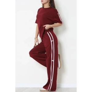 Kurdele Detaylı Eşofman Takımı Bordo - 52219.1857.